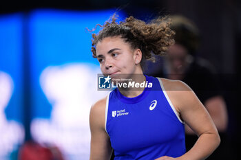 2024-11-20 - Jasmine Paolini of Italy in action against Rebecca Sramkova of Slovakia, Final tennis match between Slovakia and Italy during the Billie Jean King Cup 2024 on 20 November 2024 in Malaga, Spain - TENNIS - BILLIE JEAN KING CUP 2024 - FINAL - INTERNATIONALS - TENNIS