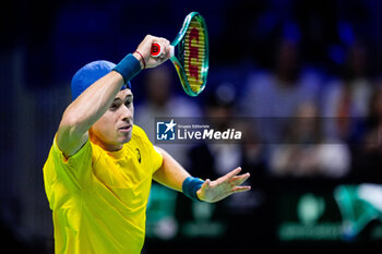 2024-11-21 - Alex de Minaur of Australia in action against Taylor Fritz of USA during the Davis Cup 2024, quarter-final tennis event between United States and Australia on 21 November 2024 in Malaga, Spain - TENNIS - DAVIS CUP 2024 - 1/4 - USA V AUSTRALIA - INTERNATIONALS - TENNIS