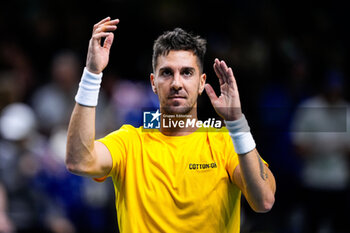 2024-11-21 - Thanasi Kokkinakis of Australia celebrates after winning against Ben Shelton of USA during the Davis Cup 2024, quarter-final tennis event between United States and Australia on 21 November 2024 in Malaga, Spain - TENNIS - DAVIS CUP 2024 - 1/4 - USA V AUSTRALIA - INTERNATIONALS - TENNIS