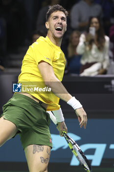 2024-11-21 - Thanasi Kokkinakis of Australia celebrates his victory against Ben Shelton of USA during the 2024 Davis Cup Finals quarter-final tennis tie between United States (USA) and Australia at Palacio de Deportes Jose Maria Martin Carpena on November 21, 2024 in Malaga, Spain - TENNIS - DAVIS CUP 2024 - 1/4 - USA V AUSTRALIA - INTERNATIONALS - TENNIS