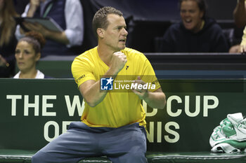 2024-11-21 - Australian Davis Cup Captain Lleyton Hewitt during the 2024 Davis Cup Finals quarter-final tennis tie between United States (USA) and Australia at Palacio de Deportes Jose Maria Martin Carpena on November 21, 2024 in Malaga, Spain - TENNIS - DAVIS CUP 2024 - 1/4 - USA V AUSTRALIA - INTERNATIONALS - TENNIS