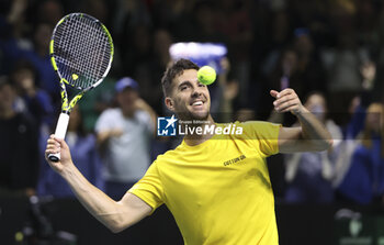 2024-11-21 - Thanasi Kokkinakis of Australia celebrates his victory against Ben Shelton of USA during the 2024 Davis Cup Finals quarter-final tennis tie between United States (USA) and Australia at Palacio de Deportes Jose Maria Martin Carpena on November 21, 2024 in Malaga, Spain - TENNIS - DAVIS CUP 2024 - 1/4 - USA V AUSTRALIA - INTERNATIONALS - TENNIS