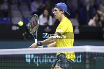 2024-11-21 - Alex De Minaur of Australia against Taylor Fritz of USA during the 2024 Davis Cup Finals quarter-final tennis tie between United States (USA) and Australia at Palacio de Deportes Jose Maria Martin Carpena on November 21, 2024 in Malaga, Spain - TENNIS - DAVIS CUP 2024 - 1/4 - USA V AUSTRALIA - INTERNATIONALS - TENNIS