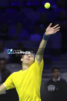 2024-11-21 - Alex De Minaur of Australia against Taylor Fritz of USA during the 2024 Davis Cup Finals quarter-final tennis tie between United States (USA) and Australia at Palacio de Deportes Jose Maria Martin Carpena on November 21, 2024 in Malaga, Spain - TENNIS - DAVIS CUP 2024 - 1/4 - USA V AUSTRALIA - INTERNATIONALS - TENNIS