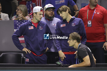 2024-11-21 - Tommy Paul and Taylor Fritz of USA during the 2024 Davis Cup Finals quarter-final tennis tie between United States (USA) and Australia at Palacio de Deportes Jose Maria Martin Carpena on November 21, 2024 in Malaga, Spain - TENNIS - DAVIS CUP 2024 - 1/4 - USA V AUSTRALIA - INTERNATIONALS - TENNIS