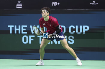 2024-11-21 - Ben Shelton of USA during the 2024 Davis Cup Finals quarter-final tennis tie between United States (USA) and Australia at Palacio de Deportes Jose Maria Martin Carpena on November 21, 2024 in Malaga, Spain - TENNIS - DAVIS CUP 2024 - 1/4 - USA V AUSTRALIA - INTERNATIONALS - TENNIS