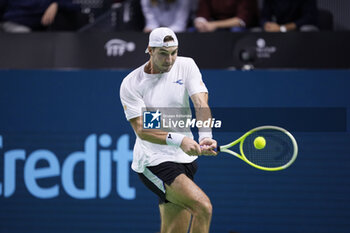 2024-11-22 - Jan-Lennard Struff of Germany in action against Tallon Griekspoor of Netherlands during the Davis Cup 2024, Semi-Finals tennis event between Germany and Netherlands on November 22, 2024 at Martin Carpena Pavilion in Malaga, Spain - TENNIS - DAVIS CUP 2024 - 1/2 - GERMANY V NETHERLANDS - INTERNATIONALS - TENNIS