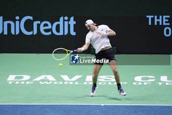 2024-11-22 - Jan-Lennard Struff of Germany in action against Tallon Griekspoor of Netherlands during the Davis Cup 2024, Semi-Finals tennis event between Germany and Netherlands on November 22, 2024 at Martin Carpena Pavilion in Malaga, Spain - TENNIS - DAVIS CUP 2024 - 1/2 - GERMANY V NETHERLANDS - INTERNATIONALS - TENNIS