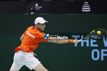 2024-11-22 - Botic Van de Zandschulp of Netherlands in action against Daniel Altmaier of Germany during the Davis Cup 2024, Semi-Finals tennis event between Germany and Netherlands on November 22, 2024 at Martin Carpena Pavilion in Malaga, Spain - TENNIS - DAVIS CUP 2024 - 1/2 - GERMANY V NETHERLANDS - INTERNATIONALS - TENNIS