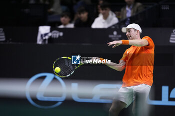 2024-11-22 - Botic Van de Zandschulp of Netherlands in action against Daniel Altmaier of Germany during the Davis Cup 2024, Semi-Finals tennis event between Germany and Netherlands on November 22, 2024 at Martin Carpena Pavilion in Malaga, Spain - TENNIS - DAVIS CUP 2024 - 1/2 - GERMANY V NETHERLANDS - INTERNATIONALS - TENNIS