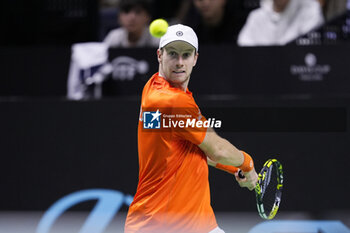 2024-11-22 - Botic Van de Zandschulp of Netherlands in action against Daniel Altmaier of Germany during the Davis Cup 2024, Semi-Finals tennis event between Germany and Netherlands on November 22, 2024 at Martin Carpena Pavilion in Malaga, Spain - TENNIS - DAVIS CUP 2024 - 1/2 - GERMANY V NETHERLANDS - INTERNATIONALS - TENNIS