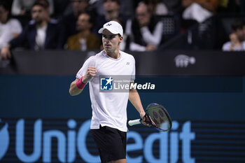 2024-11-22 - Daniel Altmaier of Germany in action against Botic Van de Zandschulp of Netherlands during the Davis Cup 2024, Semi-Finals tennis event between Germany and Netherlands on November 22, 2024 at Martin Carpena Pavilion in Malaga, Spain - TENNIS - DAVIS CUP 2024 - 1/2 - GERMANY V NETHERLANDS - INTERNATIONALS - TENNIS