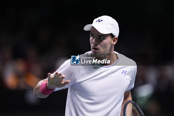 2024-11-22 - Daniel Altmaier of Germany in action against Botic Van de Zandschulp of Netherlands during the Davis Cup 2024, Semi-Finals tennis event between Germany and Netherlands on November 22, 2024 at Martin Carpena Pavilion in Malaga, Spain - TENNIS - DAVIS CUP 2024 - 1/2 - GERMANY V NETHERLANDS - INTERNATIONALS - TENNIS