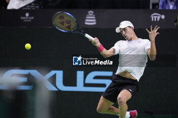 2024-11-22 - Daniel Altmaier of Germany in action against Botic Van de Zandschulp of Netherlands during the Davis Cup 2024, Semi-Finals tennis event between Germany and Netherlands on November 22, 2024 at Martin Carpena Pavilion in Malaga, Spain - TENNIS - DAVIS CUP 2024 - 1/2 - GERMANY V NETHERLANDS - INTERNATIONALS - TENNIS