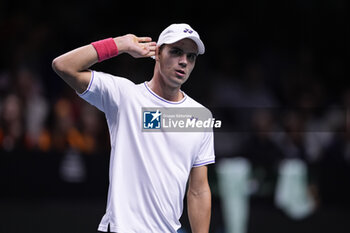 2024-11-22 - Daniel Altmaier of Germany in action against Botic Van de Zandschulp of Netherlands during the Davis Cup 2024, Semi-Finals tennis event between Germany and Netherlands on November 22, 2024 at Martin Carpena Pavilion in Malaga, Spain - TENNIS - DAVIS CUP 2024 - 1/2 - GERMANY V NETHERLANDS - INTERNATIONALS - TENNIS