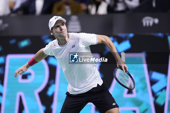 2024-11-22 - Daniel Altmaier of Germany in action against Botic Van de Zandschulp of Netherlands during the Davis Cup 2024, Semi-Finals tennis event between Germany and Netherlands on November 22, 2024 at Martin Carpena Pavilion in Malaga, Spain - TENNIS - DAVIS CUP 2024 - 1/2 - GERMANY V NETHERLANDS - INTERNATIONALS - TENNIS