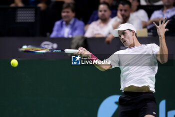 2024-11-22 - Daniel Altmaier of Germany in action against Botic Van de Zandschulp of Netherlands during the Davis Cup 2024, Semi-Finals tennis event between Germany and Netherlands on November 22, 2024 at Martin Carpena Pavilion in Malaga, Spain - TENNIS - DAVIS CUP 2024 - 1/2 - GERMANY V NETHERLANDS - INTERNATIONALS - TENNIS