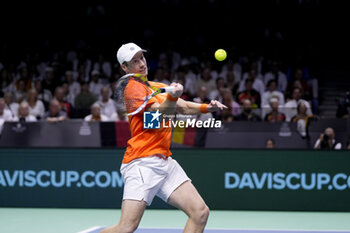 2024-11-22 - Botic Van de Zandschulp of Netherlands in action against Daniel Altmaier of Germany during the Davis Cup 2024, Semi-Finals tennis event between Germany and Netherlands on November 22, 2024 at Martin Carpena Pavilion in Malaga, Spain - TENNIS - DAVIS CUP 2024 - 1/2 - GERMANY V NETHERLANDS - INTERNATIONALS - TENNIS