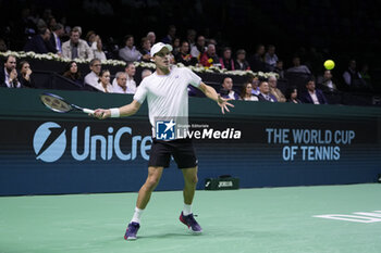 2024-11-22 - Daniel Altmaier of Germany in action against Botic Van de Zandschulp of Netherlands during the Davis Cup 2024, Semi-Finals tennis event between Germany and Netherlands on November 22, 2024 at Martin Carpena Pavilion in Malaga, Spain - TENNIS - DAVIS CUP 2024 - 1/2 - GERMANY V NETHERLANDS - INTERNATIONALS - TENNIS