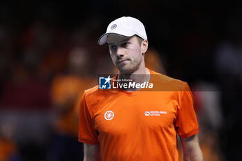 2024-11-22 - Botic Van de Zandschulp of Netherlands in action against Daniel Altmaier of Germany during the Davis Cup 2024, Semi-Finals tennis event between Germany and Netherlands on November 22, 2024 at Martin Carpena Pavilion in Malaga, Spain - TENNIS - DAVIS CUP 2024 - 1/2 - GERMANY V NETHERLANDS - INTERNATIONALS - TENNIS