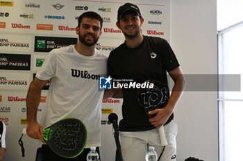 2024-06-18 - Javi Garrido and Miguel Yanguas Diez during the Press Conference of the BNL Italy Major Premier Padel at Foro Italico in Rome, Italy on July 18th, 2024 - BNL ITALY MAJOR PREMIER PADEL  - PADEL - TENNIS