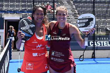 2024-06-18 - Lea Godallier and Giorgia Marchetti winning the Round of 64 of the BNL Italy Major Premier Padel at Foro Italico in Rome, Italy on July 18th, 2024 - BNL ITALY MAJOR PREMIER PADEL  - PADEL - TENNIS