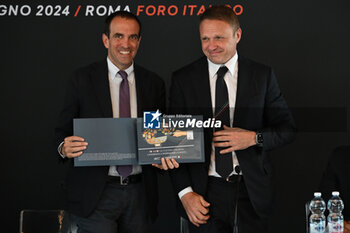 2024-06-06 - Luigi Carraro and Francesco Lollobrigida during press conference to present the BNL ITALY MAJOR PREMIER PADEL at Circolo del Foro Italico, on June 6, 2024 in Rome, Italy. - BNL ITALY MAJOR PREMIER PADEL - PRESS CONFERENCE - PADEL - TENNIS