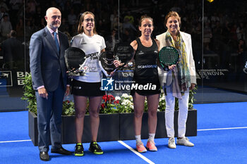 2024-06-23 - Lucia Sainz Pelegri and Patricia Llaguno Zielinski the winners during the awards ceremony of the BNL Italy Major Premier Padel at Foro Italico in Rome, Italy on July 23th, 2024 - BNL ITALY MAJOR PREMIER PADEL - PADEL - TENNIS