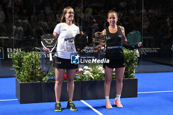 2024-06-23 - Lucia Sainz Pelegri and Patricia Llaguno Zielinski the winners during the awards ceremony of the BNL Italy Major Premier Padel at Foro Italico in Rome, Italy on July 23th, 2024 - BNL ITALY MAJOR PREMIER PADEL - PADEL - TENNIS