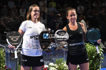 2024-06-23 - Lucia Sainz Pelegri and Patricia Llaguno Zielinski the winners during the awards ceremony of the BNL Italy Major Premier Padel at Foro Italico in Rome, Italy on July 23th, 2024 - BNL ITALY MAJOR PREMIER PADEL - PADEL - TENNIS