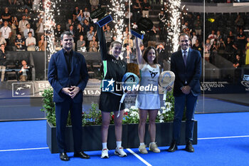 2024-06-23 - Ariana Sanchez Fallada and Paula Josemaria Martin the winners during the awards ceremony of the BNL Italy Major Premier Padel at Foro Italico in Rome, Italy on July 23th, 2024 - BNL ITALY MAJOR PREMIER PADEL - PADEL - TENNIS