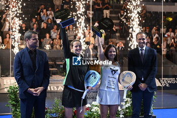 2024-06-23 - Ariana Sanchez Fallada and Paula Josemaria Martin the winners during the awards ceremony of the BNL Italy Major Premier Padel at Foro Italico in Rome, Italy on July 23th, 2024 - BNL ITALY MAJOR PREMIER PADEL - PADEL - TENNIS