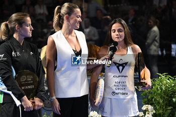 2024-06-23 - Ariana Sanchez Fallada and Paula Josemaria Martin the winners during the awards ceremony of the BNL Italy Major Premier Padel at Foro Italico in Rome, Italy on July 23th, 2024 - BNL ITALY MAJOR PREMIER PADEL - PADEL - TENNIS