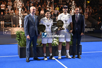 2024-06-23 - Federico Chingotto and Alejandro Galan the winners during the awards ceremony of the BNL Italy Major Premier Padel at Foro Italico in Rome, Italy on July 23th, 2024 - BNL ITALY MAJOR PREMIER PADEL - PADEL - TENNIS