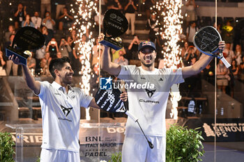 2024-06-23 - Federico Chingotto and Alejandro Galan the winners during the awards ceremony of the BNL Italy Major Premier Padel at Foro Italico in Rome, Italy on July 23th, 2024 - BNL ITALY MAJOR PREMIER PADEL - PADEL - TENNIS