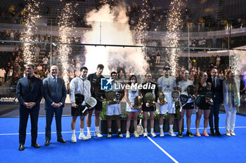 2024-06-23 - Arturo Coello, Agustin Tapia,Federico Chingotto, Paula Josemaria Martin, Ariana Sanchez Fallada, Alejandro Galan, Lucia Sainz Pelegri and Patricia Llaguno Zielinski the winners during the awards ceremony of the BNL Italy Major Premier Padel at Foro Italico in Rome, Italy on July 23th, 2024 - BNL ITALY MAJOR PREMIER PADEL - PADEL - TENNIS