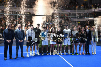 2024-06-23 - Arturo Coello, Agustin Tapia,Federico Chingotto, Paula Josemaria Martin, Ariana Sanchez Fallada, Alejandro Galan, Lucia Sainz Pelegri and Patricia Llaguno Zielinski the winners during the awards ceremony of the BNL Italy Major Premier Padel at Foro Italico in Rome, Italy on July 23th, 2024 - BNL ITALY MAJOR PREMIER PADEL - PADEL - TENNIS