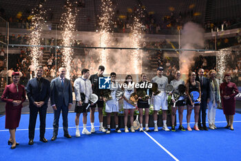 2024-06-23 - Arturo Coello, Agustin Tapia,Federico Chingotto, Paula Josemaria Martin, Ariana Sanchez Fallada, Alejandro Galan, Lucia Sainz Pelegri and Patricia Llaguno Zielinski the winners during the awards ceremony of the BNL Italy Major Premier Padel at Foro Italico in Rome, Italy on July 23th, 2024 - BNL ITALY MAJOR PREMIER PADEL - PADEL - TENNIS