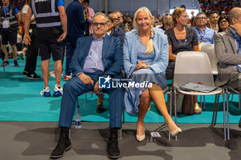 2024-07-07 - Renato Di Napoli e Petra Sorling during the Opening Ceremony of the Championship Master Table Tennis Rome 2024 - OPENING CEREMONY OF THE CHAMPIONSHIP MASTER TABLE TENNIS ROME 2024 - TABLE TENNIS - TENNIS