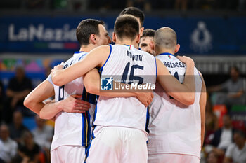 2024-07-16 - Players of Italy celebrate - TEST MATCH - ITALY VS ARGENTINA - FRIENDLY MATCH - VOLLEYBALL