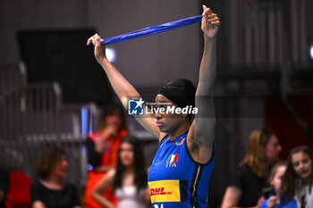 2024-05-09 - Actions game and players' images between Italian Senior Women's National Team and Swedish Senior Women's National Team in the VOLLEYBALL - FRIENDLY MATCH - Test Match at PalaBancaSport di Piacenza - May 9, 2024 - TEST MATCH - ITALY WOMEN VS SWEDEN - FRIENDLY MATCH - VOLLEYBALL