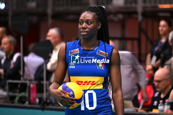 2024-05-09 - Actions game and players' images between Italian Senior Women's National Team and Swedish Senior Women's National Team in the VOLLEYBALL - FRIENDLY MATCH - Test Match at PalaBancaSport di Piacenza - May 9, 2024 - TEST MATCH - ITALY WOMEN VS SWEDEN - FRIENDLY MATCH - VOLLEYBALL