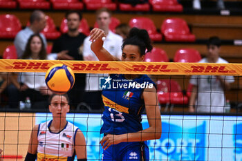 2024-05-09 - Actions game and players' images between Italian Senior Women's National Team and Swedish Senior Women's National Team in the VOLLEYBALL - FRIENDLY MATCH - Test Match at PalaBancaSport di Piacenza - May 9, 2024 - TEST MATCH - ITALY WOMEN VS SWEDEN - FRIENDLY MATCH - VOLLEYBALL