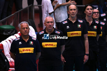 09/05/2024 - Team of Italian coaches during Italian Senior Women's National Team and Swedish Senior Women's National Team in the VOLLEYBALL - FRIENDLY MATCH - Test Match at PalaBancaSport di Piacenza - May 9, 2024 - TEST MATCH - ITALY WOMEN VS SWEDEN - AMICHEVOLI - VOLLEY