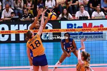 09/05/2024 - Actions game and players' images between Italian Senior Women's National Team and Swedish Senior Women's National Team in the VOLLEYBALL - FRIENDLY MATCH - Test Match at PalaBancaSport di Piacenza - May 9, 2024 - TEST MATCH - ITALY WOMEN VS SWEDEN - AMICHEVOLI - VOLLEY