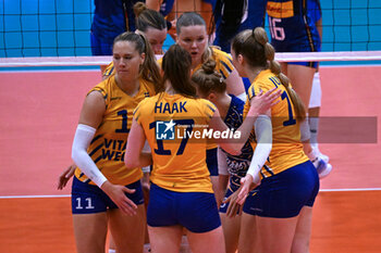 2024-05-09 - Actions game and players' images between Italian Senior Women's National Team and Swedish Senior Women's National Team in the VOLLEYBALL - FRIENDLY MATCH - Test Match at PalaBancaSport di Piacenza - May 9, 2024 - TEST MATCH - ITALY WOMEN VS SWEDEN - FRIENDLY MATCH - VOLLEYBALL