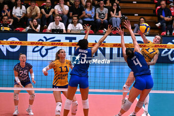 2024-05-09 - Actions game and players' images between Italian Senior Women's National Team and Swedish Senior Women's National Team in the VOLLEYBALL - FRIENDLY MATCH - Test Match at PalaBancaSport di Piacenza - May 9, 2024 - TEST MATCH - ITALY WOMEN VS SWEDEN - FRIENDLY MATCH - VOLLEYBALL