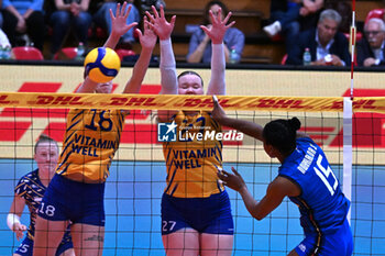 2024-05-09 - Actions game and players' images between Italian Senior Women's National Team and Swedish Senior Women's National Team in the VOLLEYBALL - FRIENDLY MATCH - Test Match at PalaBancaSport di Piacenza - May 9, 2024 - TEST MATCH - ITALY WOMEN VS SWEDEN - FRIENDLY MATCH - VOLLEYBALL