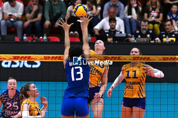 2024-05-09 - Actions game and players' images between Italian Senior Women's National Team and Swedish Senior Women's National Team in the VOLLEYBALL - FRIENDLY MATCH - Test Match at PalaBancaSport di Piacenza - May 9, 2024 - TEST MATCH - ITALY WOMEN VS SWEDEN - FRIENDLY MATCH - VOLLEYBALL