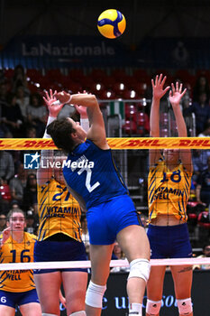 2024-05-09 - Actions game and players' images between Italian Senior Women's National Team and Swedish Senior Women's National Team in the VOLLEYBALL - FRIENDLY MATCH - Test Match at PalaBancaSport di Piacenza - May 9, 2024 - TEST MATCH - ITALY WOMEN VS SWEDEN - FRIENDLY MATCH - VOLLEYBALL